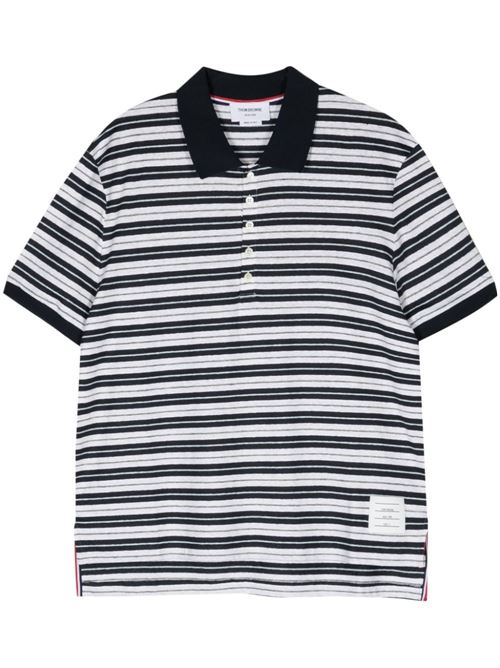 Linen blend polo shirt THOM BROWNE | MJP191AJ0120415